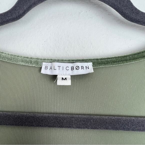 Baltic Born | Liza Olive Sage Green Velvet Short Sleeve Maxi Wrap Dress M - Picture 7 of 12